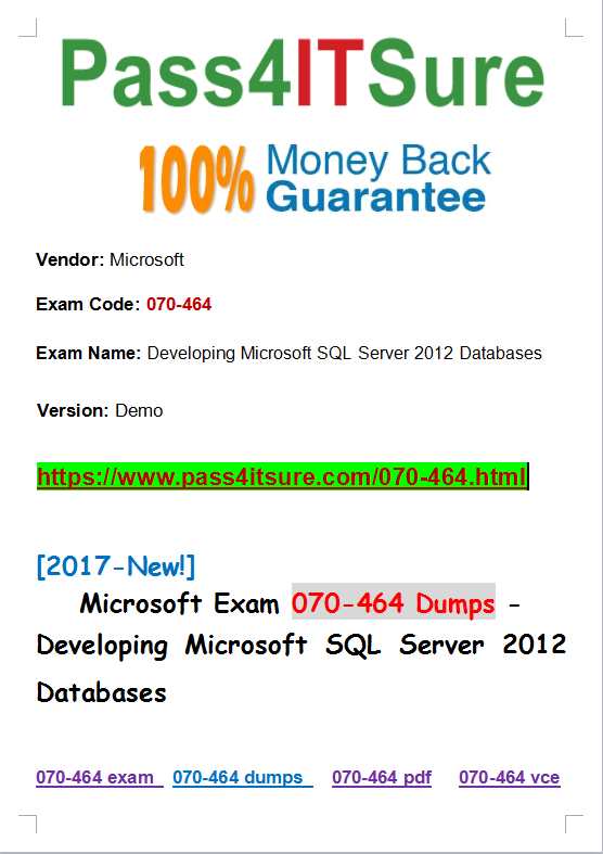 070-464 dumps