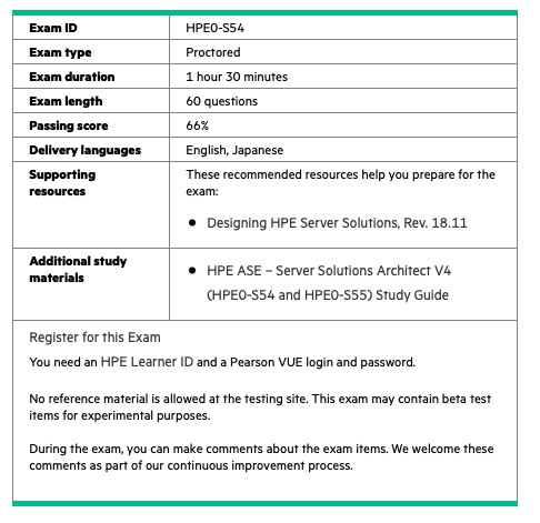 HPE0-S54 