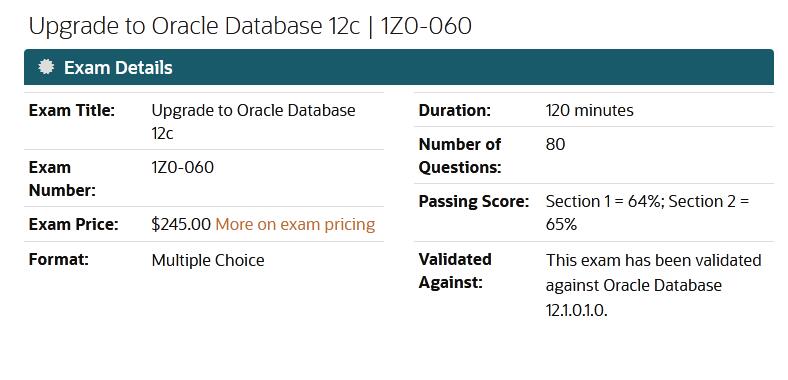 1ZO-060 Exam
